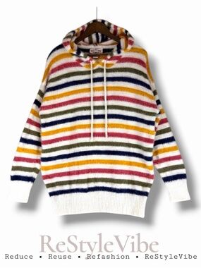 OLIVER by ESCIO X ANTHROPOLOGIE Women’s Size M Sweater Pullover Striped Hoodie